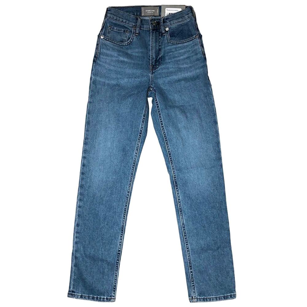 Everlane Curvy Cheeky Jean 23 Regular High Rise Straight Low Stretch Light Blue